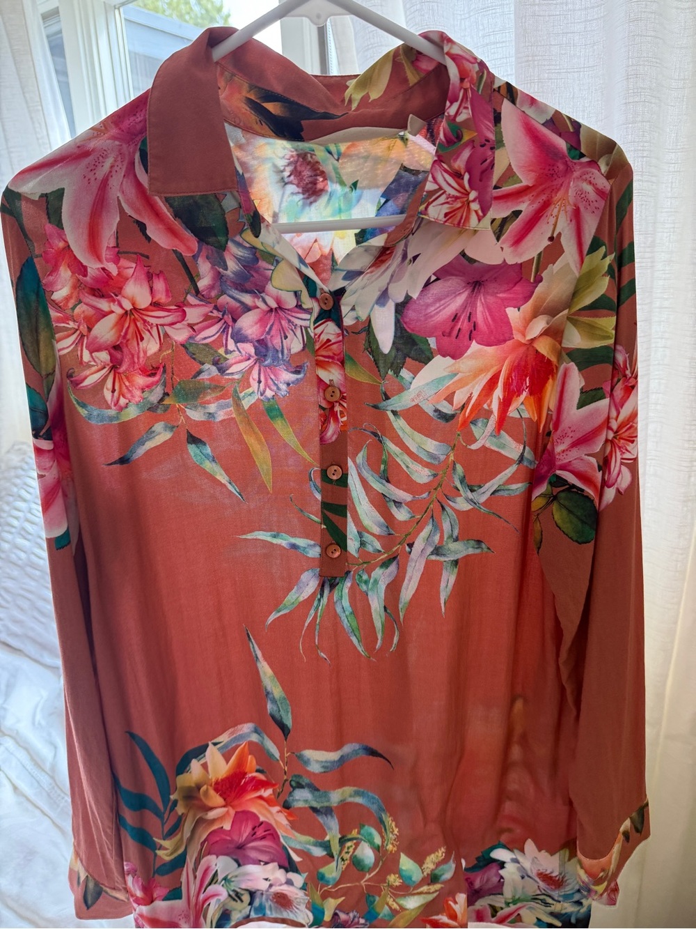 Soft Surroundings Top-“Florentine Garden” Women's Tunic Sz M Floral
